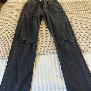 Aeropostale Black Distressed 90s Baggy Women Jeans